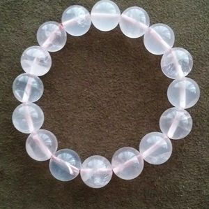 (LAST DAY SUPER SALE- 5/$10) NEW NATURAL GEMSTONE ROSE QUARTZ  BRACELET